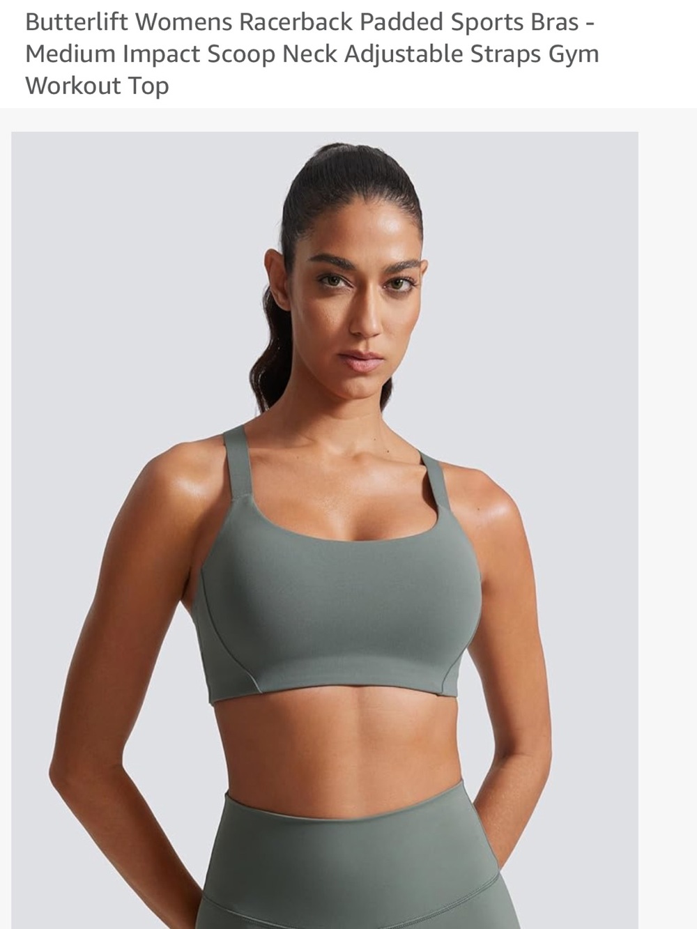 Butterlift Womens Racerback Padded Sports Bra - Picture 2 of 9